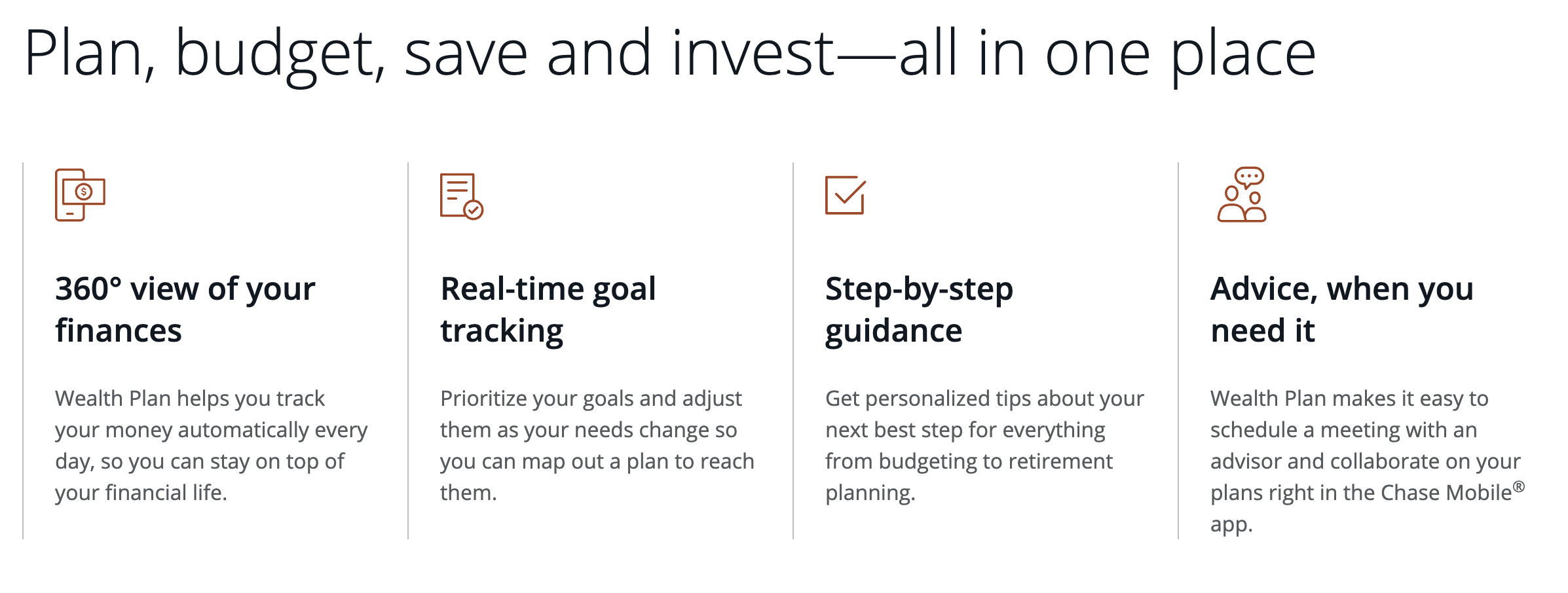 Wealth Plan features overview